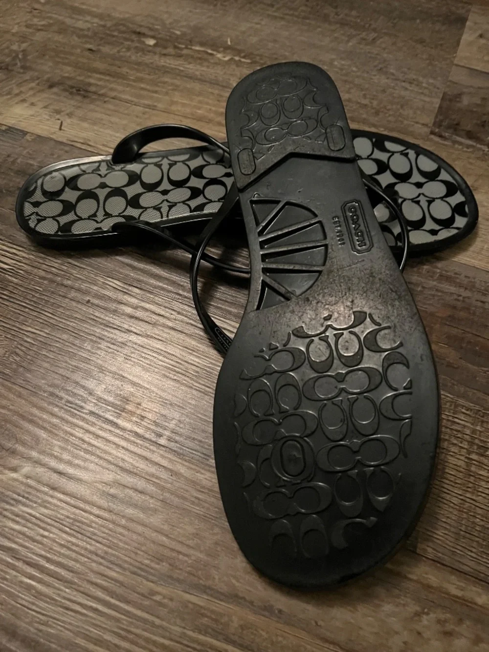 Coach Jelly Sandals Size 11 Black&Gray